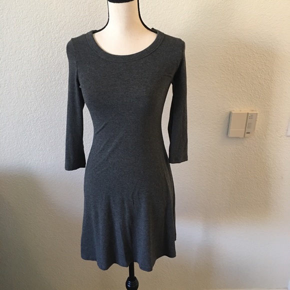 Premise Dresses & Skirts - Premise Dark Gray 3/4 Sleeve Fit and Flare Dress
